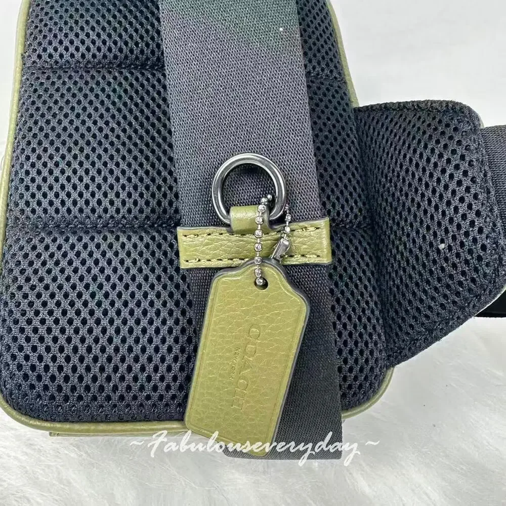 Coach Men's Small Turner Pack In Leather/Qb/Olive CCO66 NWT